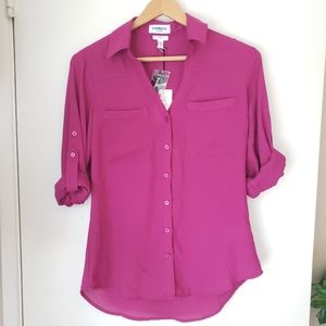 Express Sheer Portofino Shirt Size XS NWT